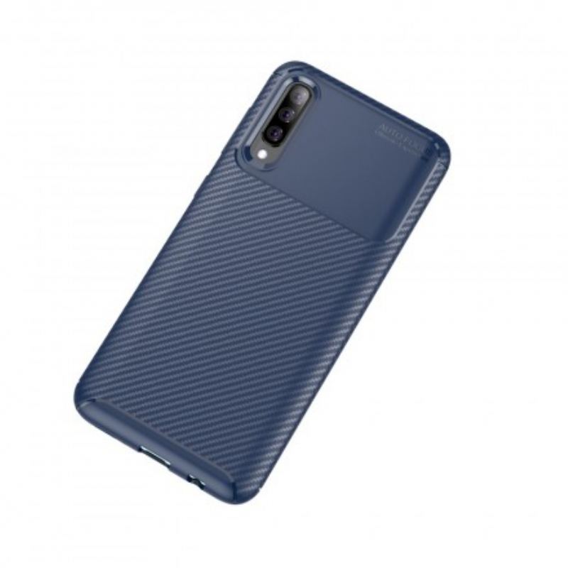 Capa Para Samsung Galaxy A70 Textura Flexível De Fibra De Carbono