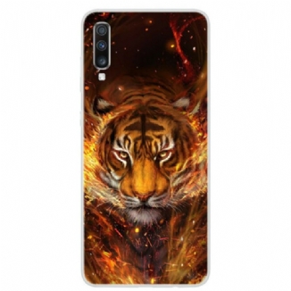 Capa Para Samsung Galaxy A70 Tigre De Fogo