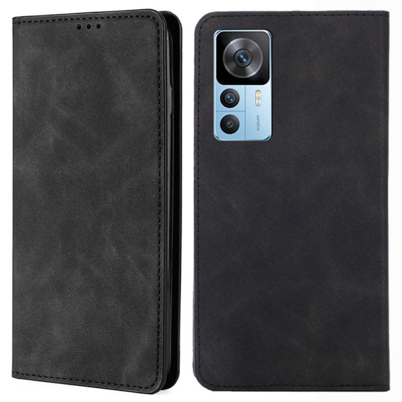 Capa De Celular Para Xiaomi 12T / 12T Pro Flip Efeito Couro