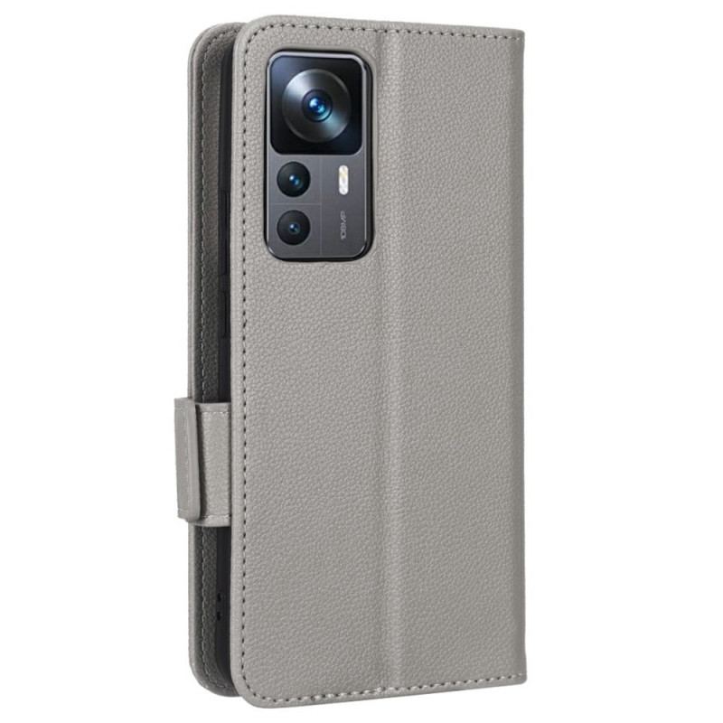 Capa De Celular Para Xiaomi 12T / 12T Pro Flip Efeito Couro Com Alça