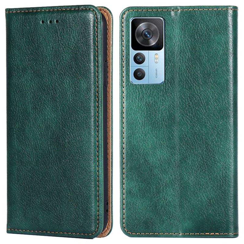 Capa De Celular Para Xiaomi 12T / 12T Pro Flip Efeito Couro Envernizado