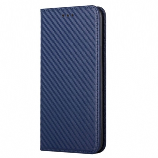 Capa De Celular Para Xiaomi 12T / 12T Pro Flip Fibra De Carbono Com Cordão