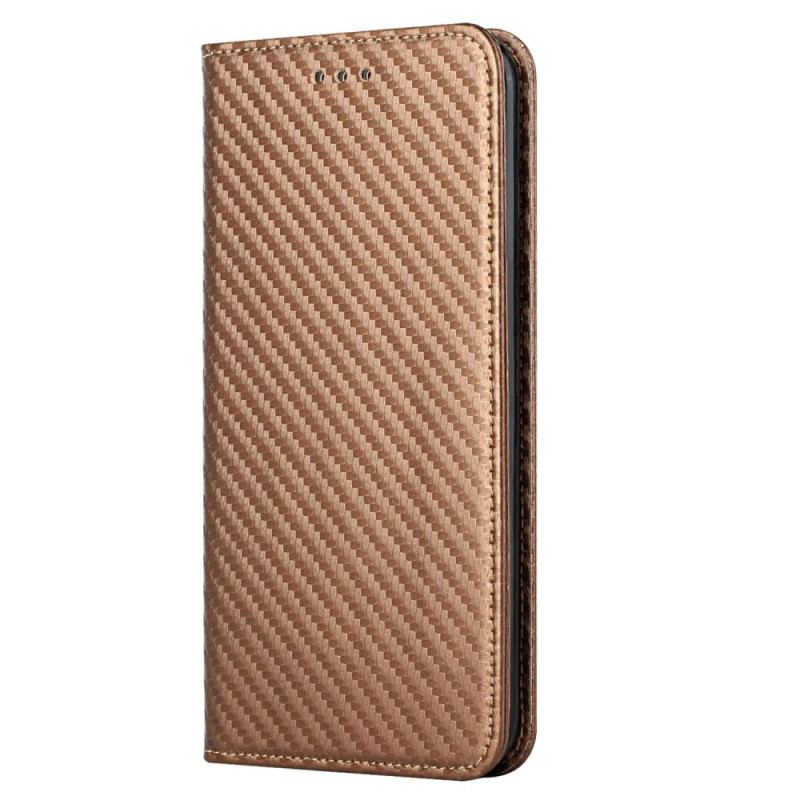 Capa De Celular Para Xiaomi 12T / 12T Pro Flip Fibra De Carbono Com Cordão