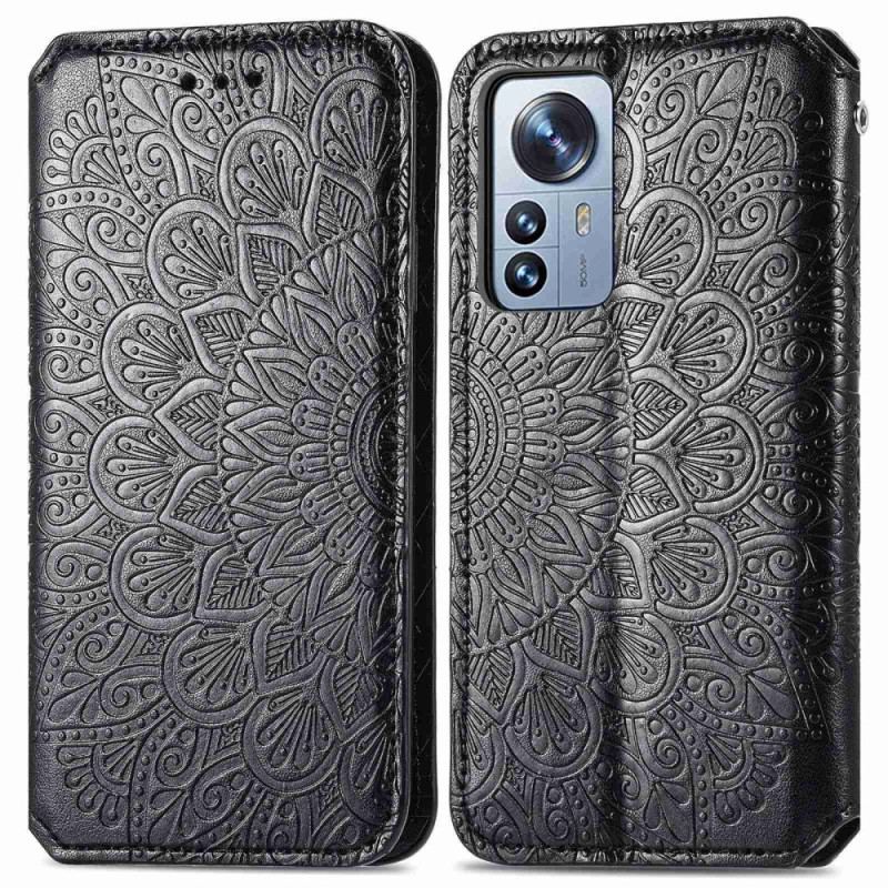 Capa De Celular Para Xiaomi 12T / 12T Pro Flip Folhas Tribais