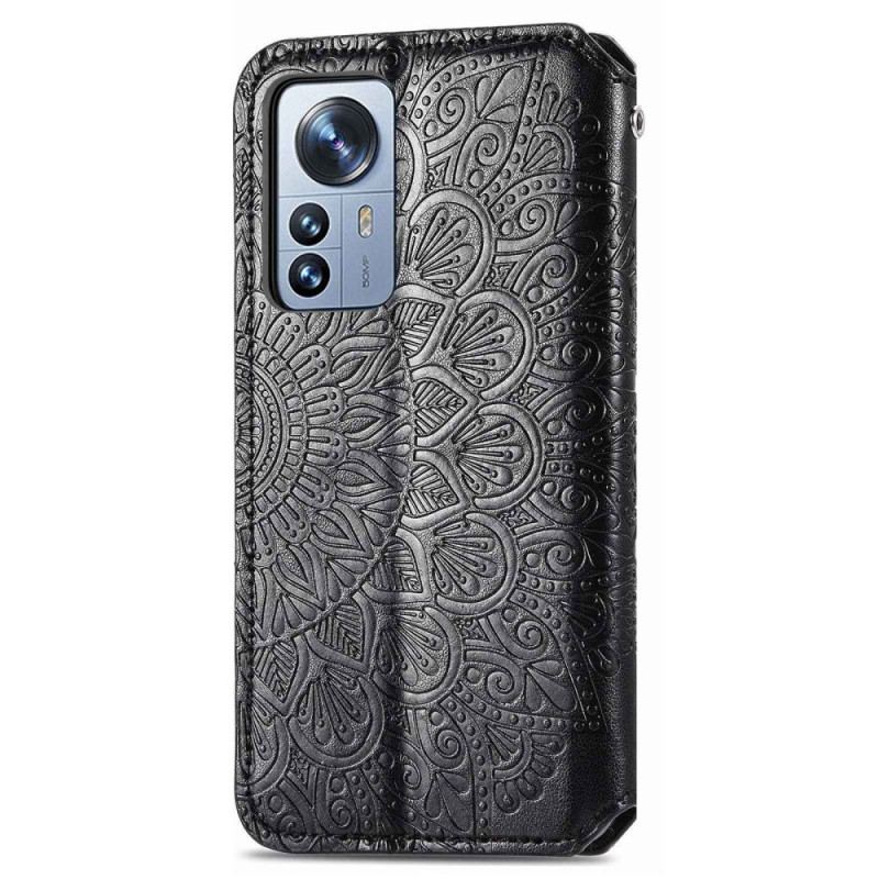 Capa De Celular Para Xiaomi 12T / 12T Pro Flip Folhas Tribais