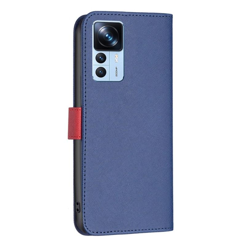 Capa De Couro Para Xiaomi 12T / 12T Pro Cor Binfen De Dois Tons