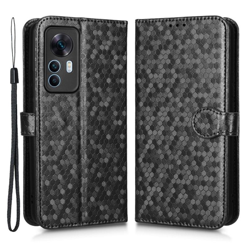 Capa De Couro Para Xiaomi 12T / 12T Pro De Cordão Design Strappy 3d