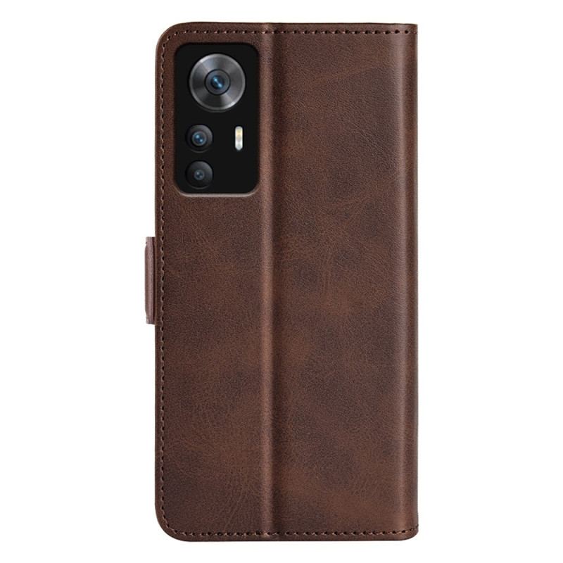 Capa De Couro Para Xiaomi 12T / 12T Pro Fecho Duplo