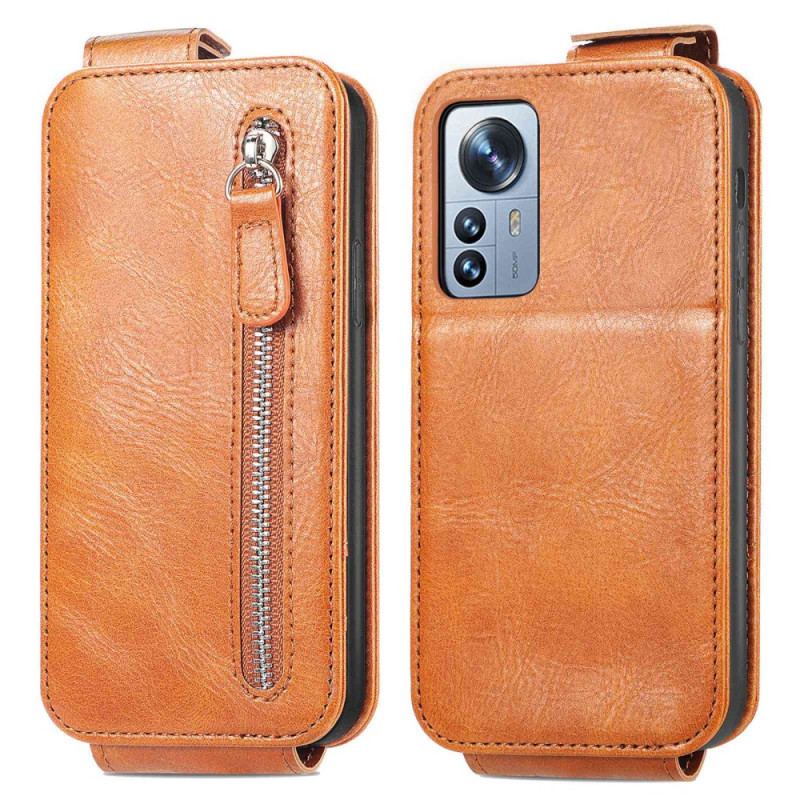 Capa De Couro Para Xiaomi 12T / 12T Pro Flip Porta-moedas Com Aba Vertical