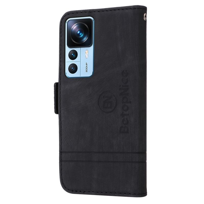 Capa De Couro Para Xiaomi 12T / 12T Pro Porta-cartões Frontal Betopnice