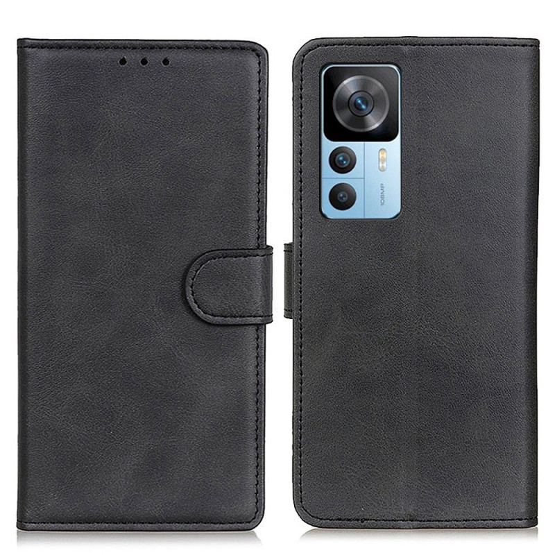 Capa De Couro Para Xiaomi 12T / 12T Pro Couro Sintético Fosco