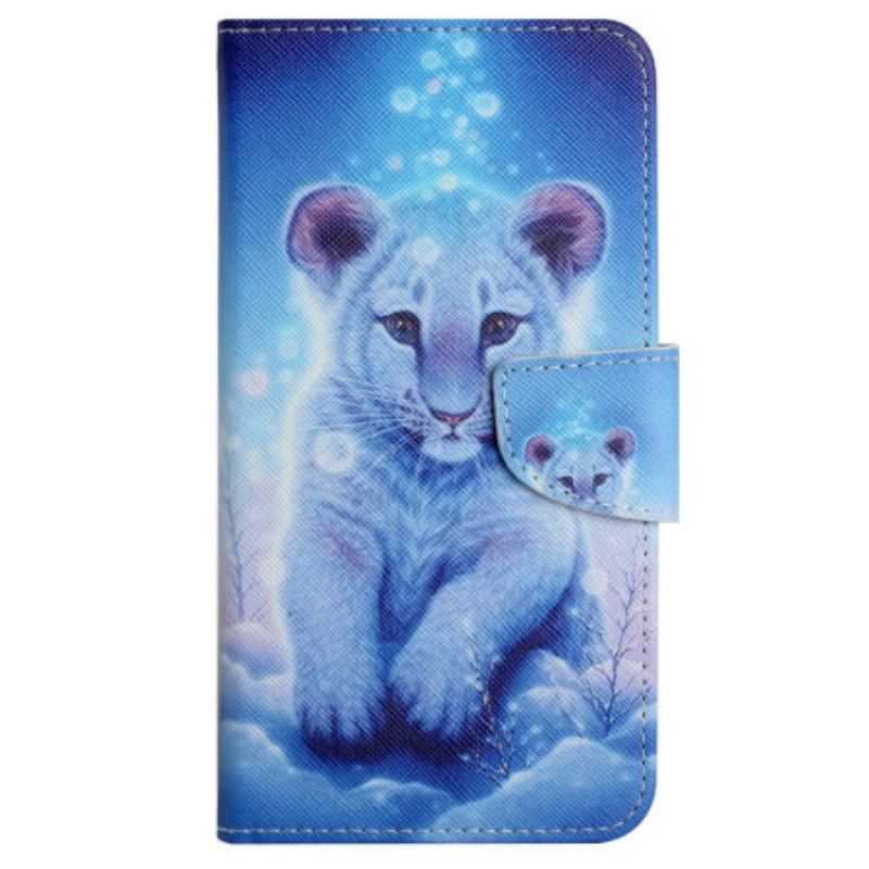 Capa Em Pele Para Xiaomi 12T / 12T Pro De Cordão Bebê Leopardo Com Alça