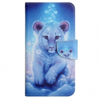 Capa Em Pele Para Xiaomi 12T / 12T Pro De Cordão Bebê Leopardo Com Alça