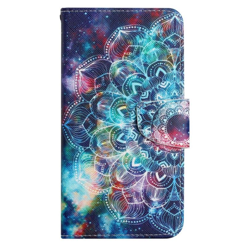 Capa Em Pele Para Xiaomi 12T / 12T Pro De Cordão Mandala De Tiras Chamativas