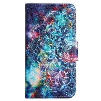 Capa Em Pele Para Xiaomi 12T / 12T Pro De Cordão Mandala De Tiras Chamativas