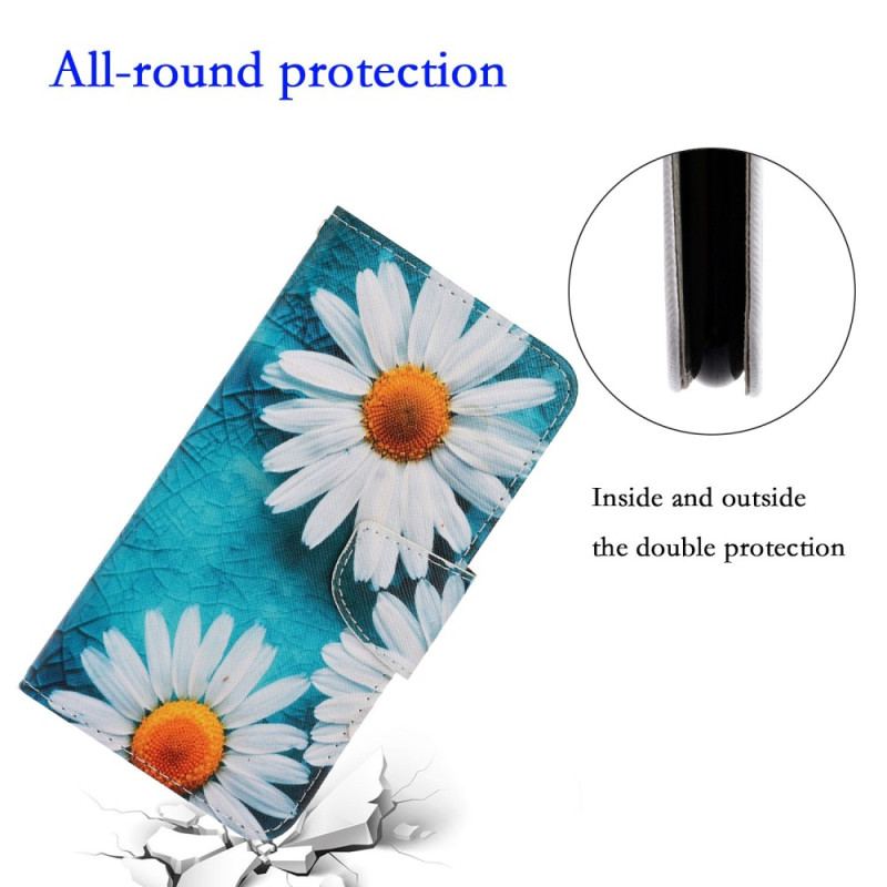 Capa Em Pele Para Xiaomi 12T / 12T Pro De Cordão Strappy Daisy