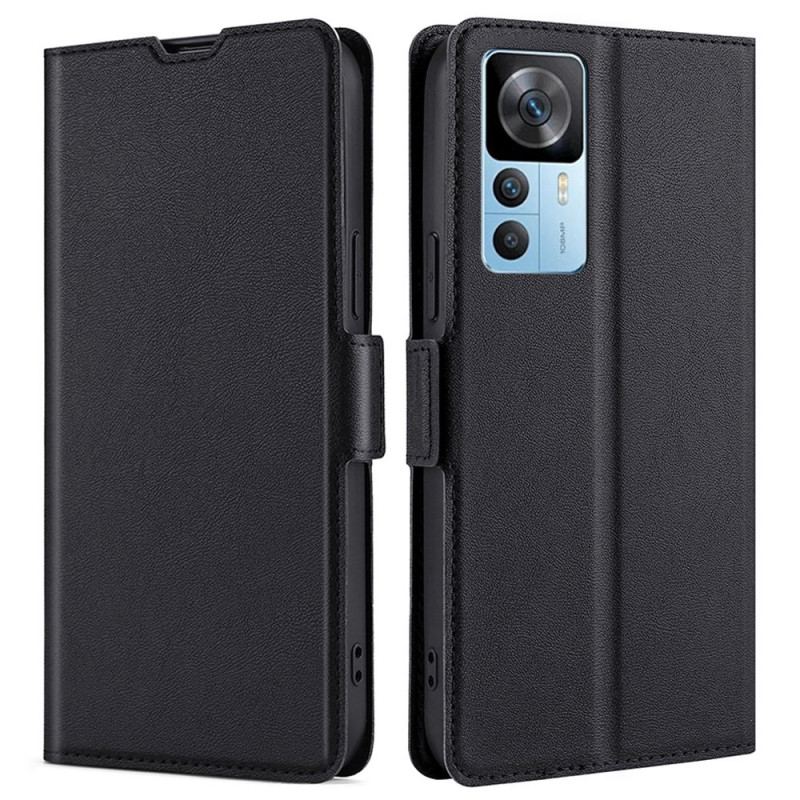 Capa Em Pele Para Xiaomi 12T / 12T Pro Couro Falso Ultrafino