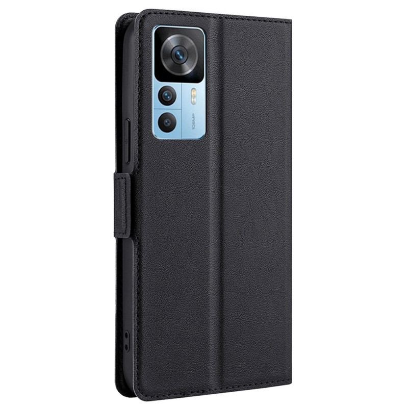 Capa Em Pele Para Xiaomi 12T / 12T Pro Couro Falso Ultrafino