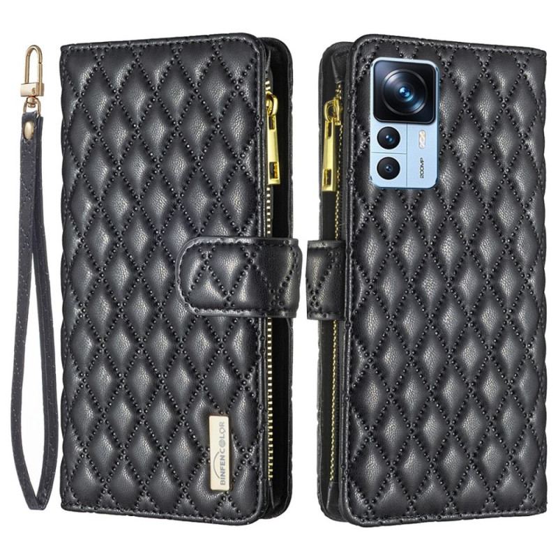 Capa Em Pele Para Xiaomi 12T / 12T Pro Estilo De Cor Binfen Acolchoado