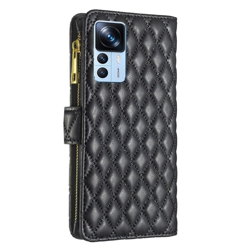 Capa Em Pele Para Xiaomi 12T / 12T Pro Estilo De Cor Binfen Acolchoado