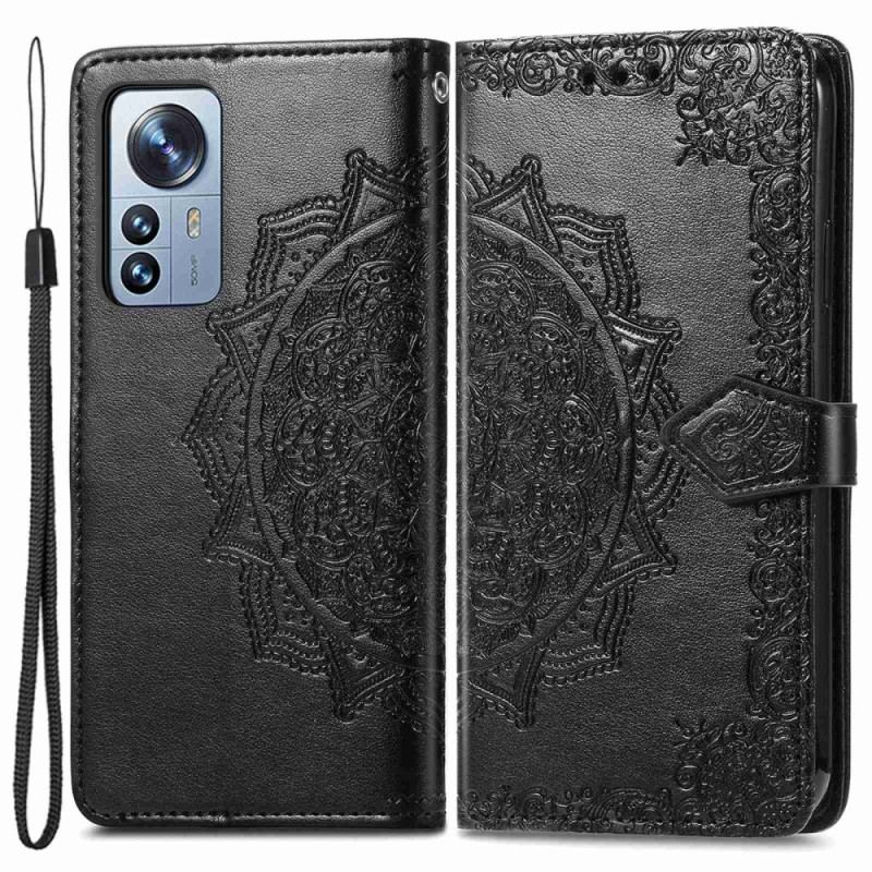 Capa Em Pele Para Xiaomi 12T / 12T Pro Mandala Vintage