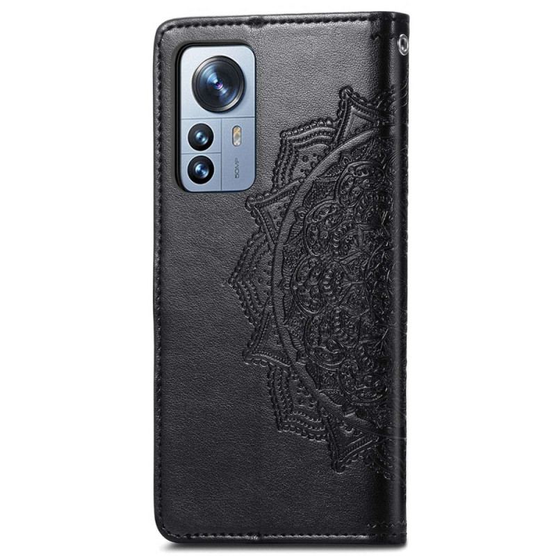 Capa Em Pele Para Xiaomi 12T / 12T Pro Mandala Vintage