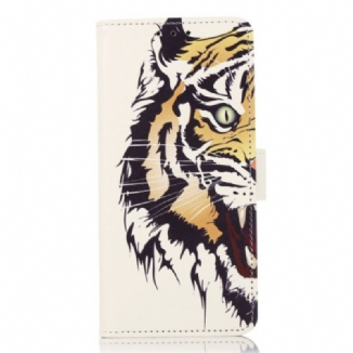 Capa Em Pele Para Xiaomi 12T / 12T Pro Tigre Feroz