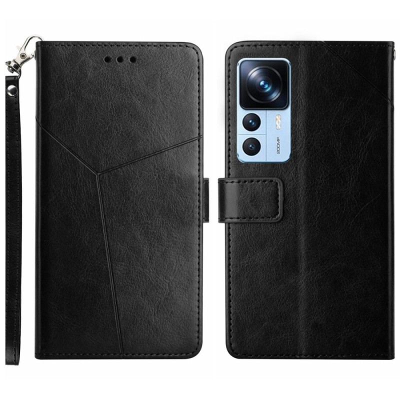 Capa Flip Para Xiaomi 12T / 12T Pro De Cordão Design De Alça