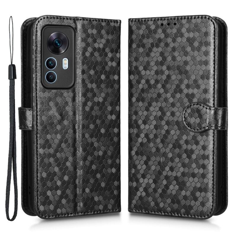 Capa Flip Para Xiaomi 12T / 12T Pro De Cordão Design Strappy 3d