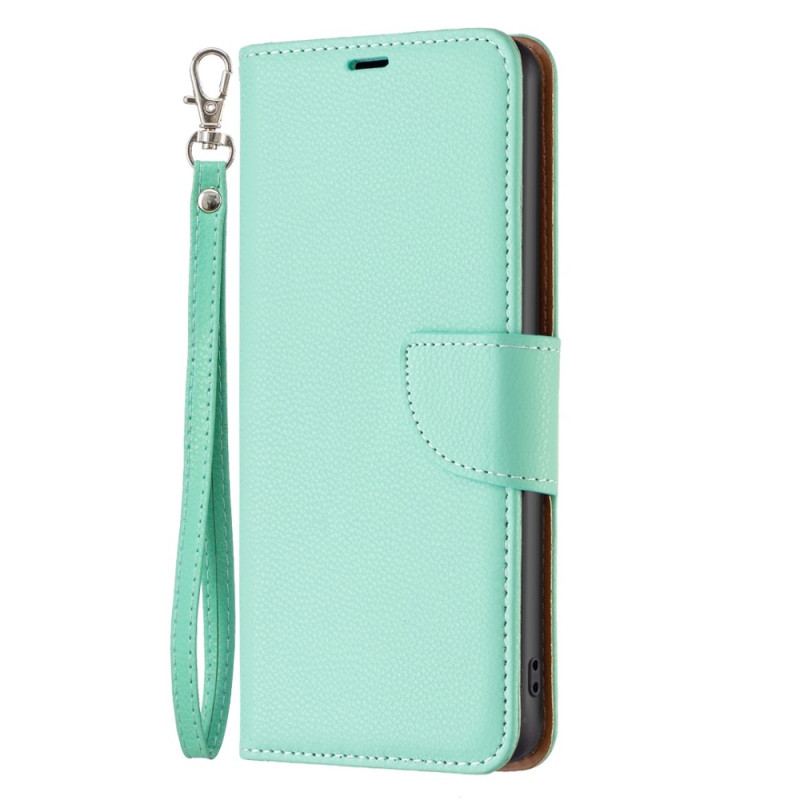 Capa Flip Para Xiaomi 12T / 12T Pro De Cordão Strappy Estilo Couro Lichia