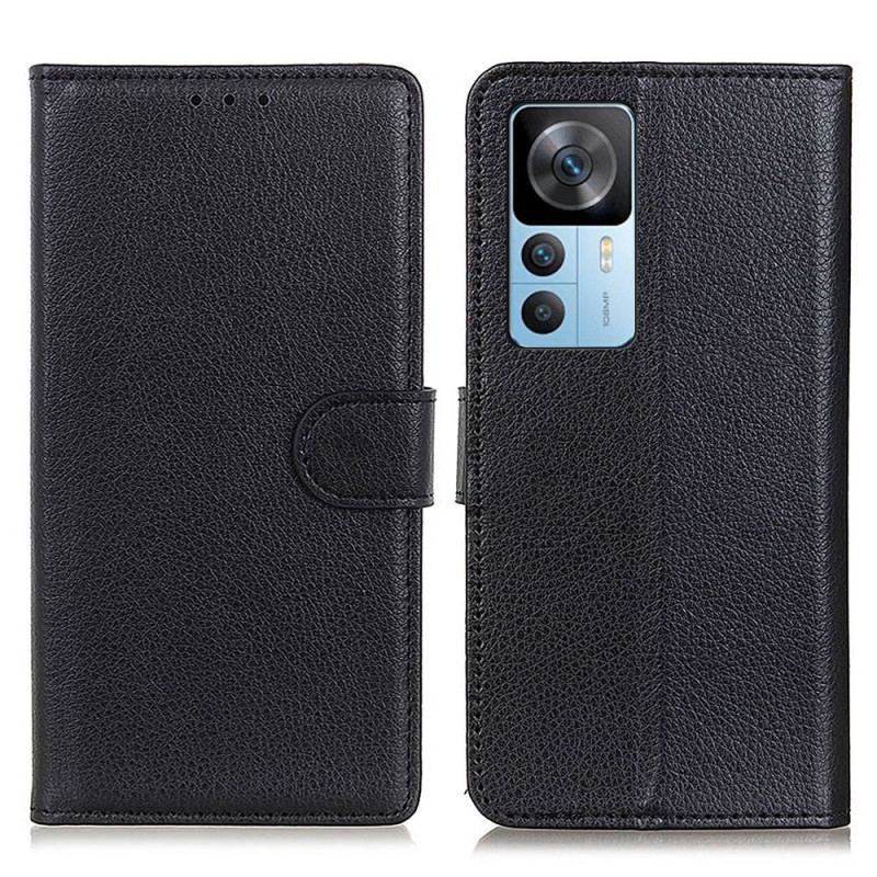 Capa Flip Para Xiaomi 12T / 12T Pro Couro Falso Tradicional