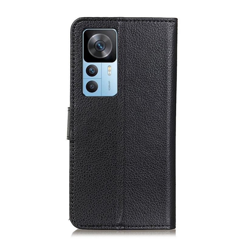 Capa Flip Para Xiaomi 12T / 12T Pro Couro Falso Tradicional