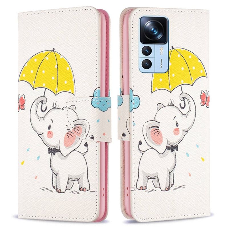 Capa Flip Para Xiaomi 12T / 12T Pro Elefante Bébé