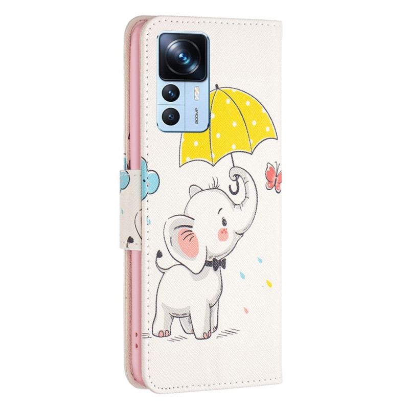 Capa Flip Para Xiaomi 12T / 12T Pro Elefante Bébé