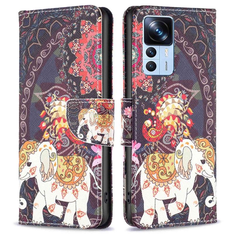 Capa Flip Para Xiaomi 12T / 12T Pro Elefante Indiano