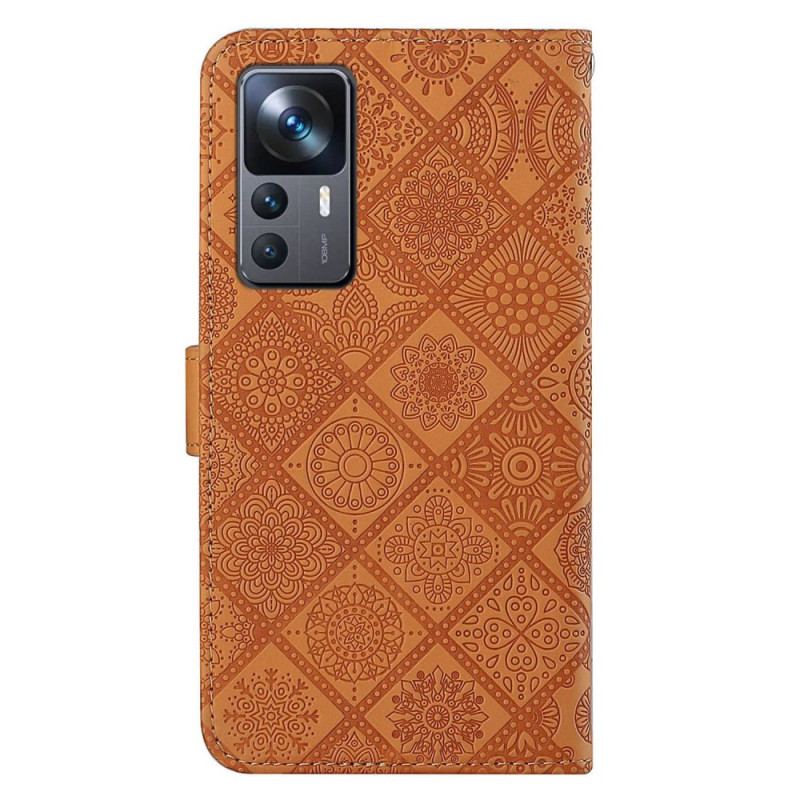 Capa Flip Para Xiaomi 12T / 12T Pro Estampa Floral