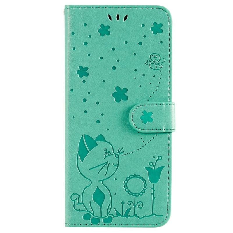 Capa Flip Para Xiaomi 12T / 12T Pro Gato E Abelhas