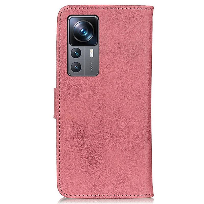 Capa Flip Para Xiaomi 12T / 12T Pro Imitação De Couro Khazneh