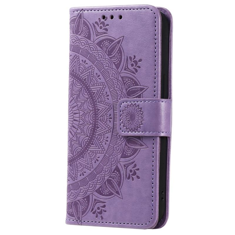 Capa Flip Para Xiaomi 12T / 12T Pro Mandala Sol Com Cordão