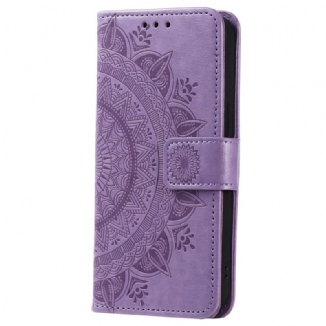 Capa Flip Para Xiaomi 12T / 12T Pro Mandala Sol Com Cordão