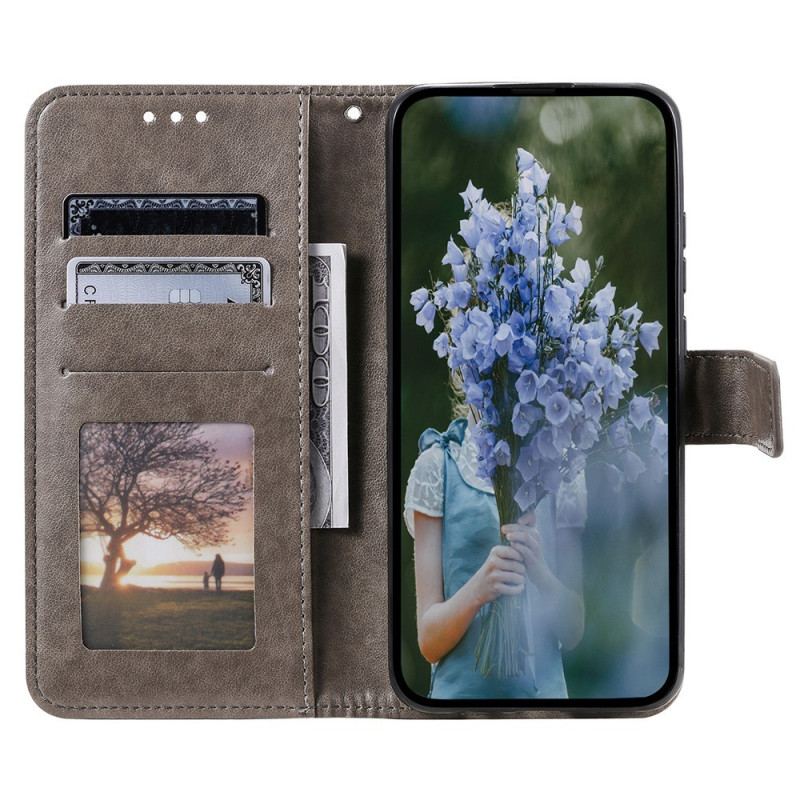 Capa Flip Para Xiaomi 12T / 12T Pro Mandala Sol Com Cordão