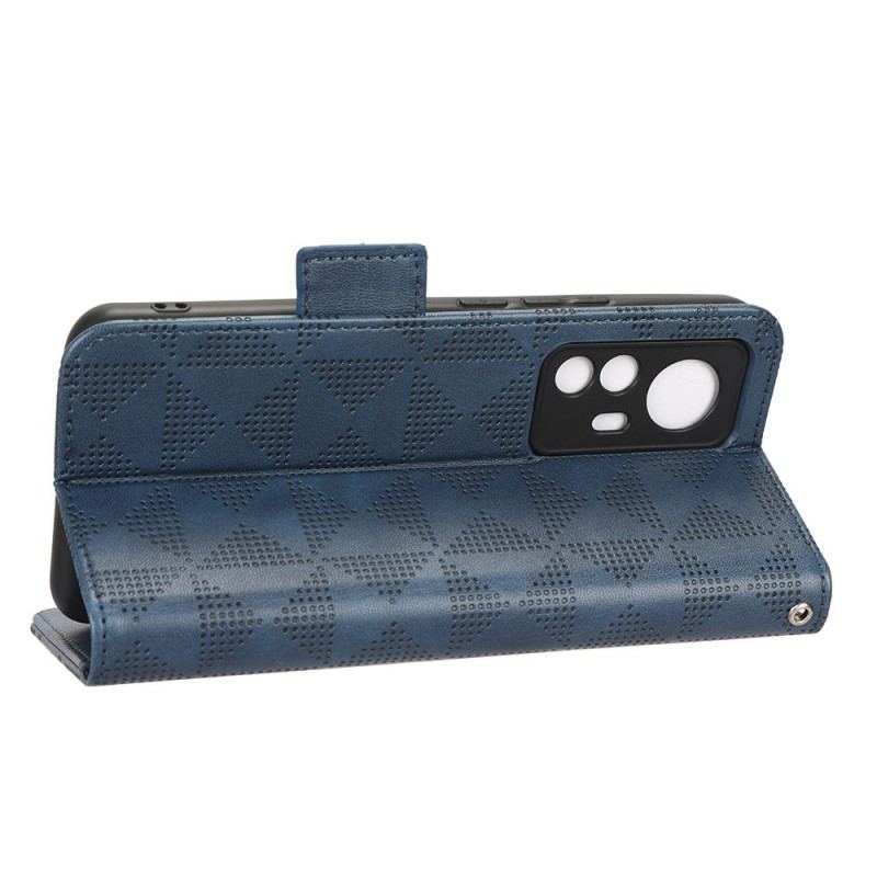 Capa Flip Para Xiaomi 12T / 12T Pro Triângulos Estilo Retrô