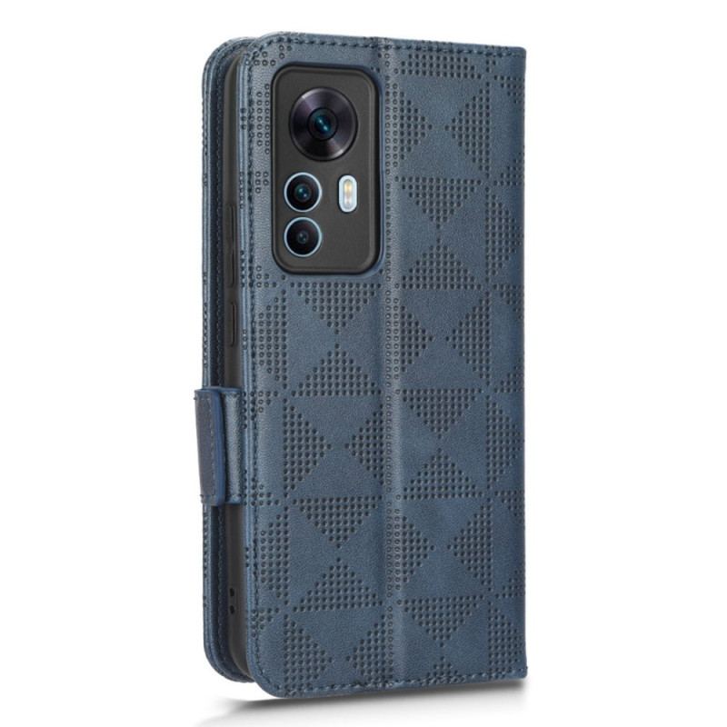 Capa Flip Para Xiaomi 12T / 12T Pro Triângulos Estilo Retrô