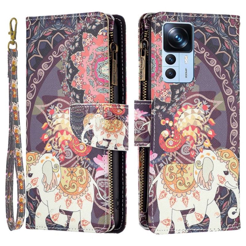 Capa Folio Para Xiaomi 12T / 12T Pro Bolso Elefante Com Zíper