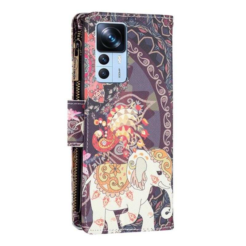 Capa Folio Para Xiaomi 12T / 12T Pro Bolso Elefante Com Zíper