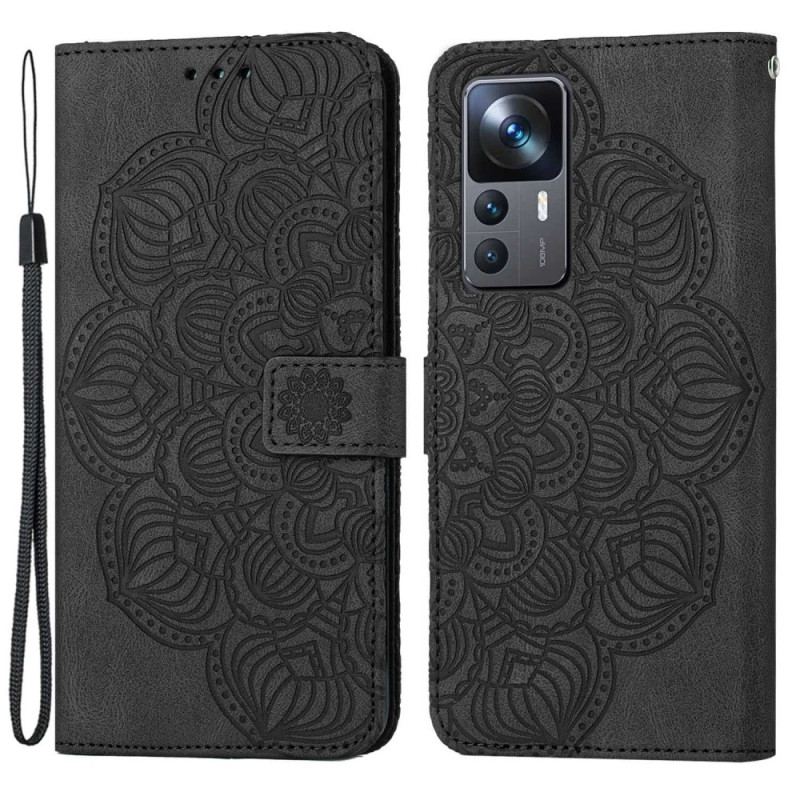 Capa Folio Para Xiaomi 12T / 12T Pro De Cordão Mandala Barroca Strappy