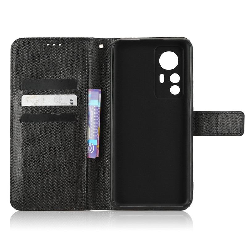 Capa Folio Para Xiaomi 12T / 12T Pro De Cordão Pulseira De Couro Falso