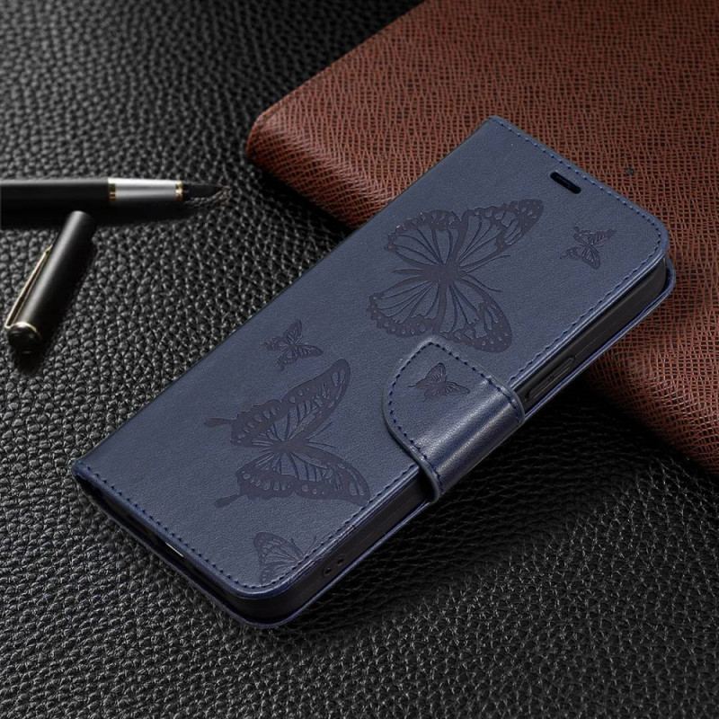 Capa Folio Para Xiaomi 12T / 12T Pro De Cordão Tanga Borboletas