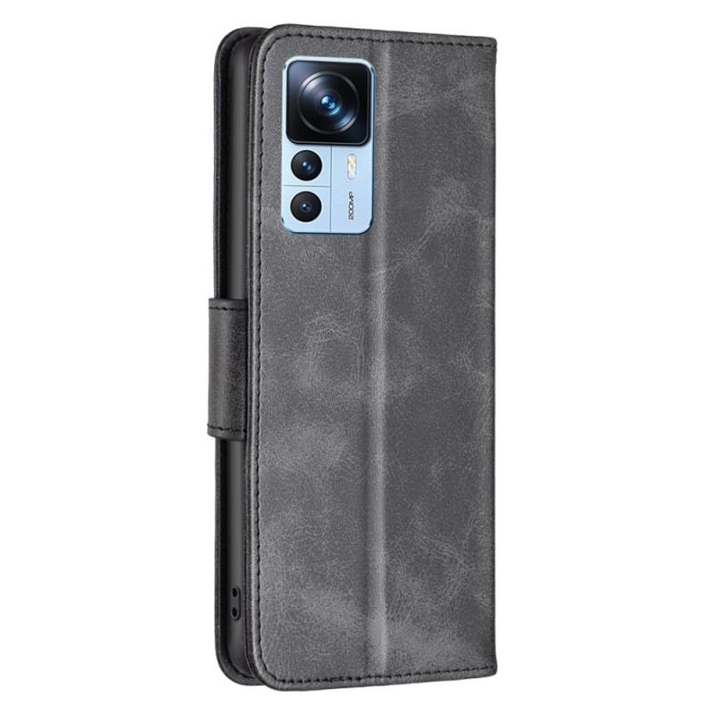 Capa Folio Para Xiaomi 12T / 12T Pro Couro Sintético Liso