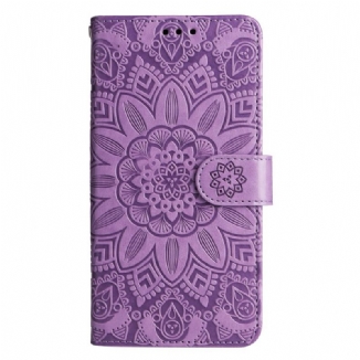 Capa Folio Para Xiaomi 12T / 12T Pro Girassol Com Cordão